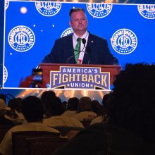 President John Samuelsen speaking at the 27th International Convention